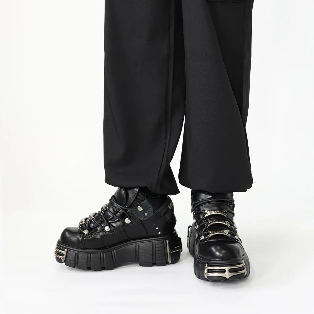 2026 Autumn/Winter New Men's Women's Shoes Heavy Metal  Punk Shoes High-quality Motorcycle Shoes