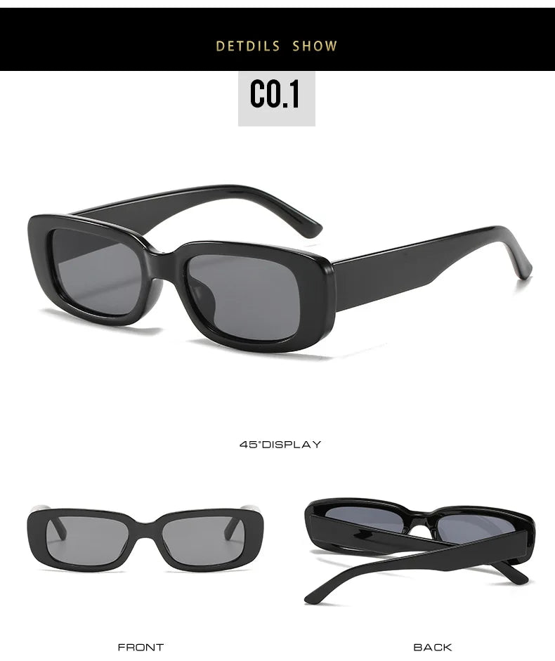 Classic Retro Designer Oversized Custom square Private Label Rimless clear square Small Rectangle Frame Glass Shades Sunglasses
