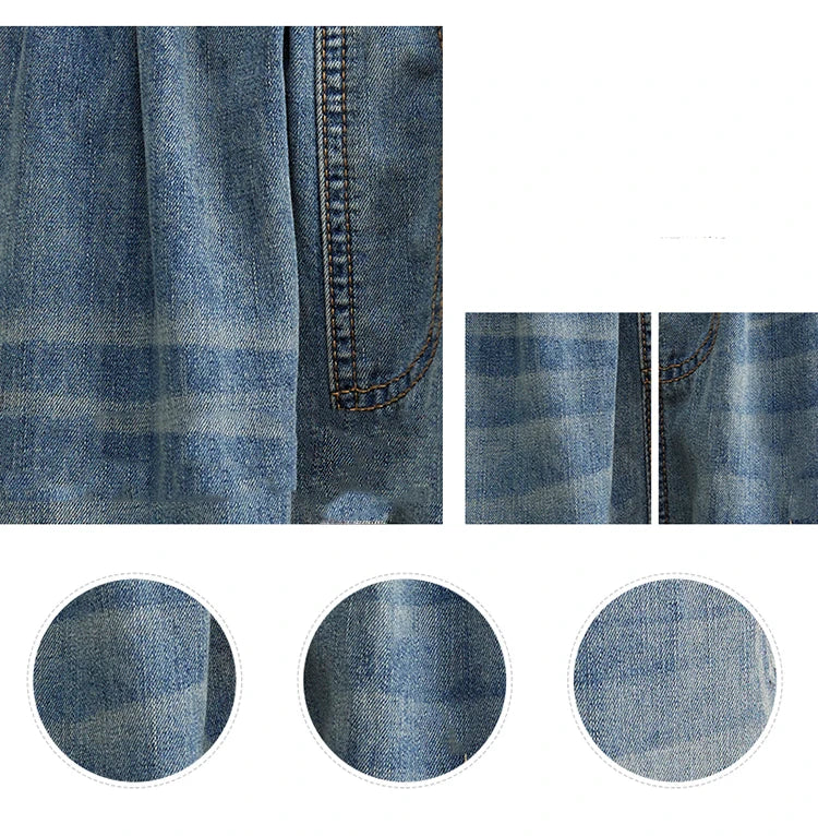 6537 Cartoon Litter Girl Embroidery Denim Pants For Women Trendy Hole Casual High Waist Breeches Pockets Mom Harem Blue Jeans