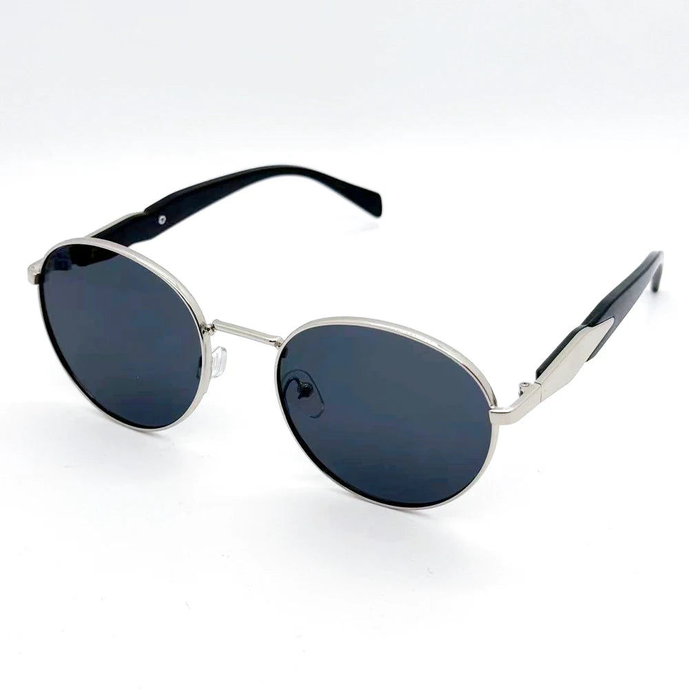 Hot Selling Luxury High End Women's Fashion Gold Border Full Rim Oval Sunglasses with Anti-Reflective Lenses % UV Protection