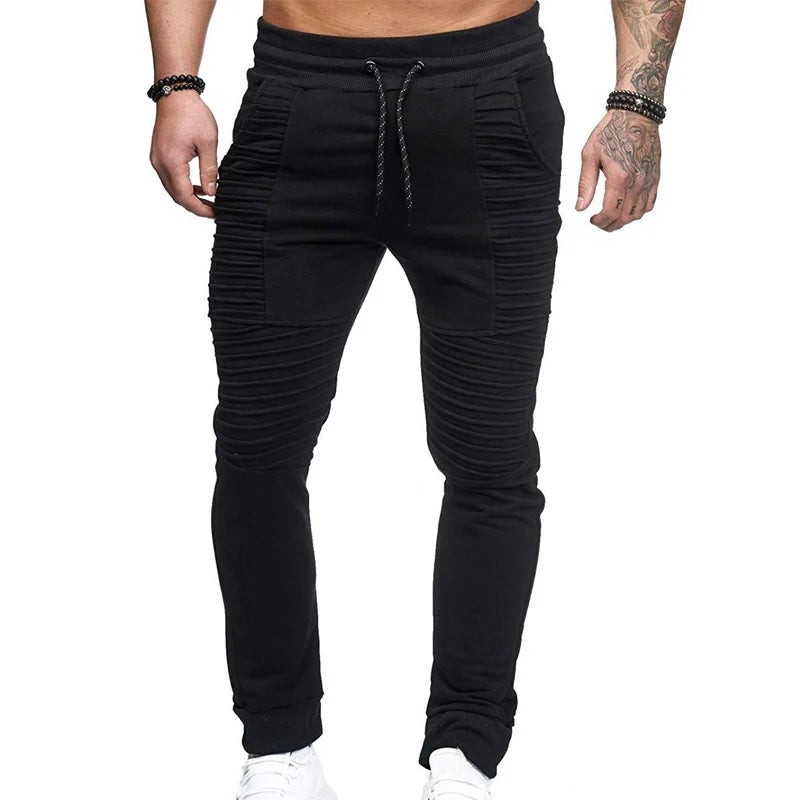 Autumn Winter Pants Men Stripe Design Casual Slim Joggers Men Solid Full Length Sweatpants Men Hip Hop Streetwear Men Trousers