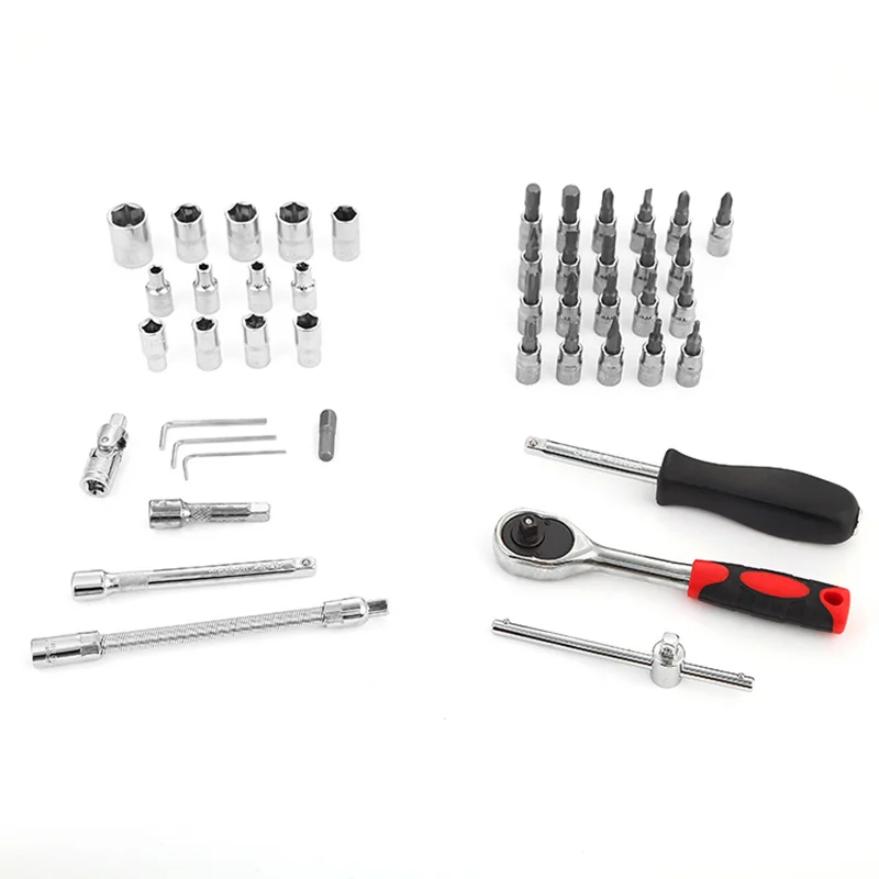 46pcs 1/4 Inch Ratchet Wrench Set Metric Hex Bit Socket Set Mechanic Tool Kits for Auto Repair Vehicle Tools