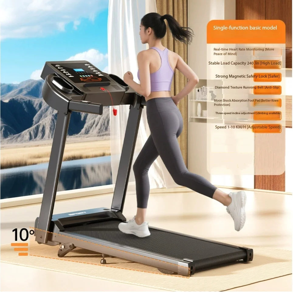 Small Folding Mechanical Steel Treadmill Exercise Portable Manual Incline Treadmill Machine for Home Office Small Spaces
