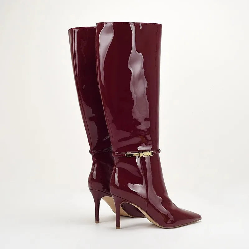 Women's Autumn and Winter Long Boots, European and American Plus Size  Motorcycle Boots, Women's Shoes
