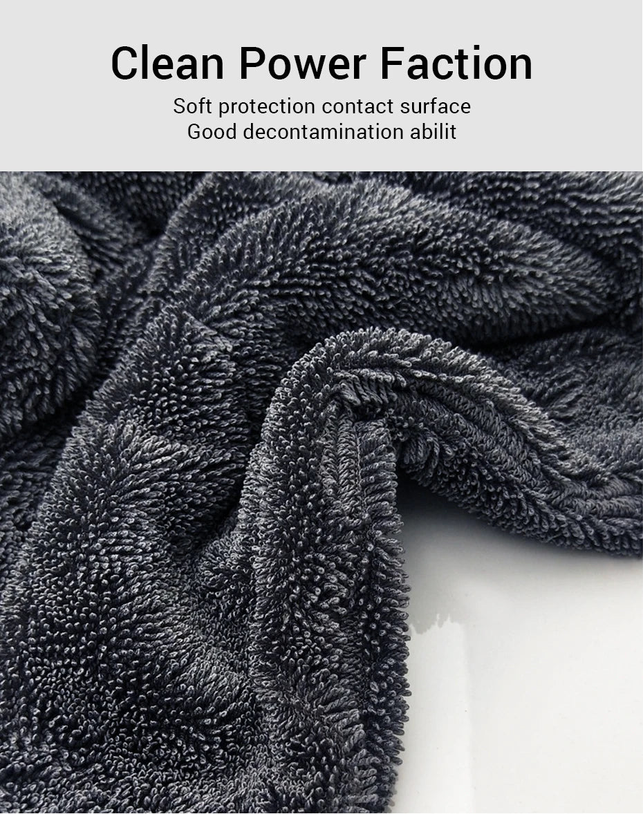 Car Wash Towel 1200GSM Double Sided Towel Car Detailing Twisted Braid Cloth Super Absorbent Rag for Car Home Washing Accessories