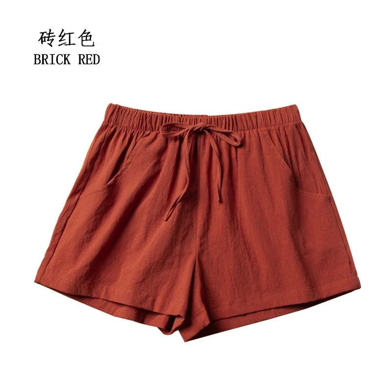 Casual Linen Shorts, Woman Gym Shorts, Big Size Loose Short Pants, High Waist Dance Hotpants, Micro Summer Bottoms for Girls