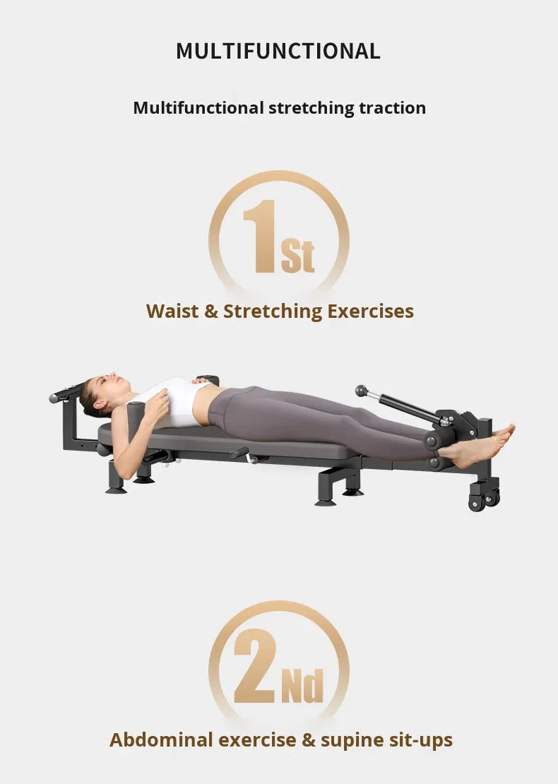 Sovis Mechanical Inverted Cervical Lumbar Spine Relaxer Leg Stretching PVC Fitness Device Home Waist Traction Machine