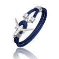 MKENDN Fashion Anchor Men Women Airplane Bracelets Charm Rope Chain Paracord Hope To Safe Jewelry Pulseras hombres
