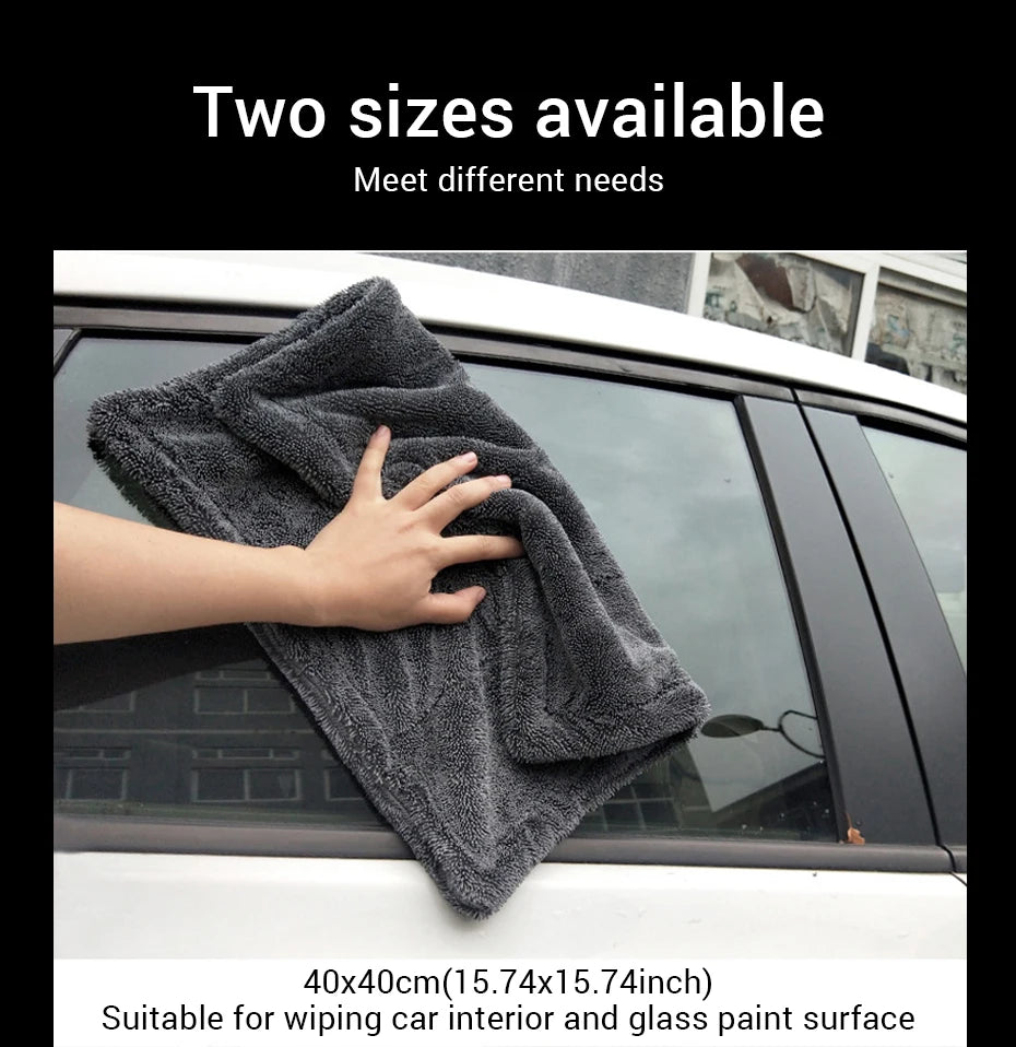 Car Wash Towel 1200GSM Double Sided Towel Car Detailing Twisted Braid Cloth Super Absorbent Rag for Car Home Washing Accessories