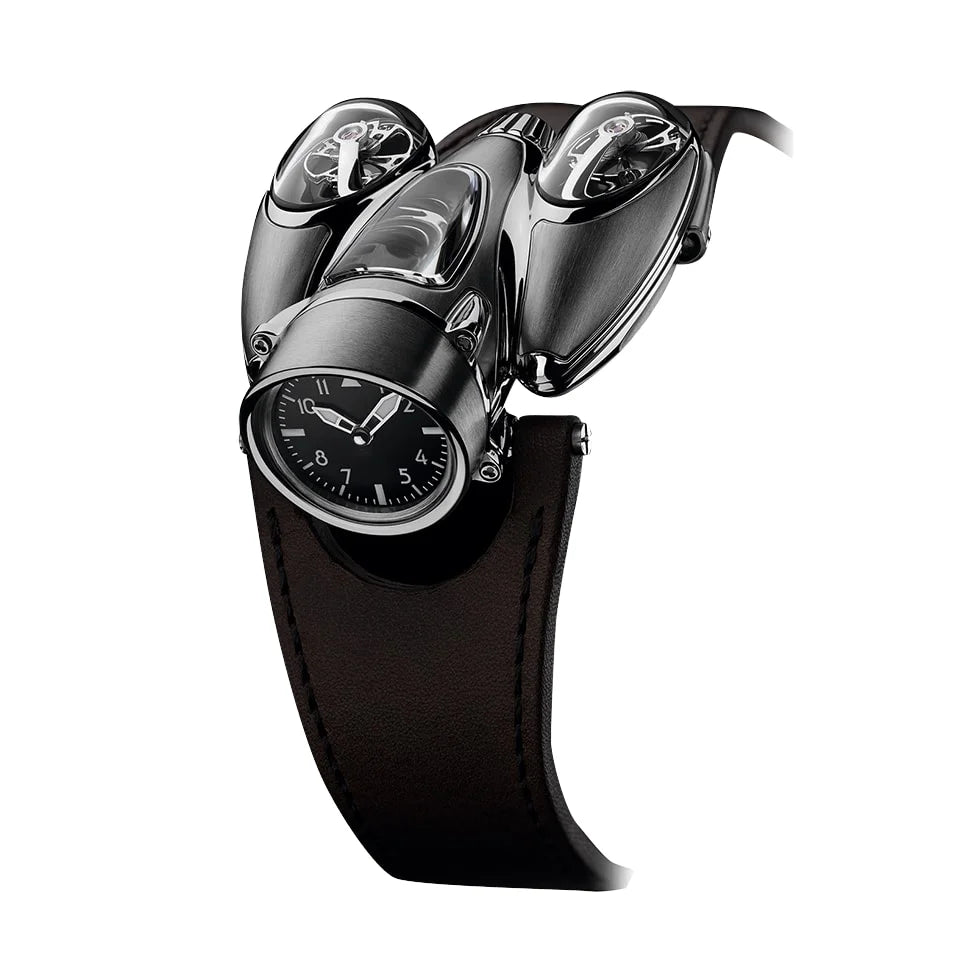 Men's Exclusive Airplane Series Citizen Movement Mechanical Watch Unique Shaped Pointer Moon Phase Crown Leather Band Craftsmen