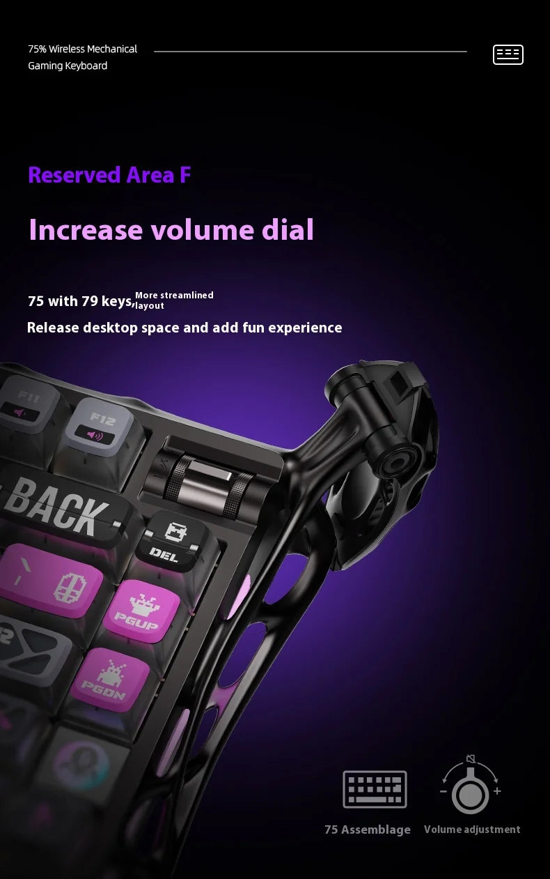 Wireless Mechanical Keyboard Gravastar for Laptop/Computer Special Gift Top Gaming Peripherals Cyberpunk K1 Pro Special Edition