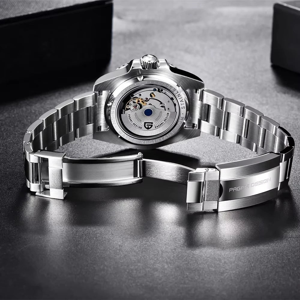 PAGANI 1662 GMT Men Mechanical Watches Sapphire Glass GMT Watches 100M Waterproof All Stainless Steel Automatic Men Watch