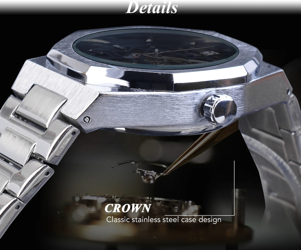 Watches Men Wrist Top Brand Waterproof Fashion Design Luminous Male Relojes Hombre Iced Out Tourbillon Skeleton Mechanical Watch