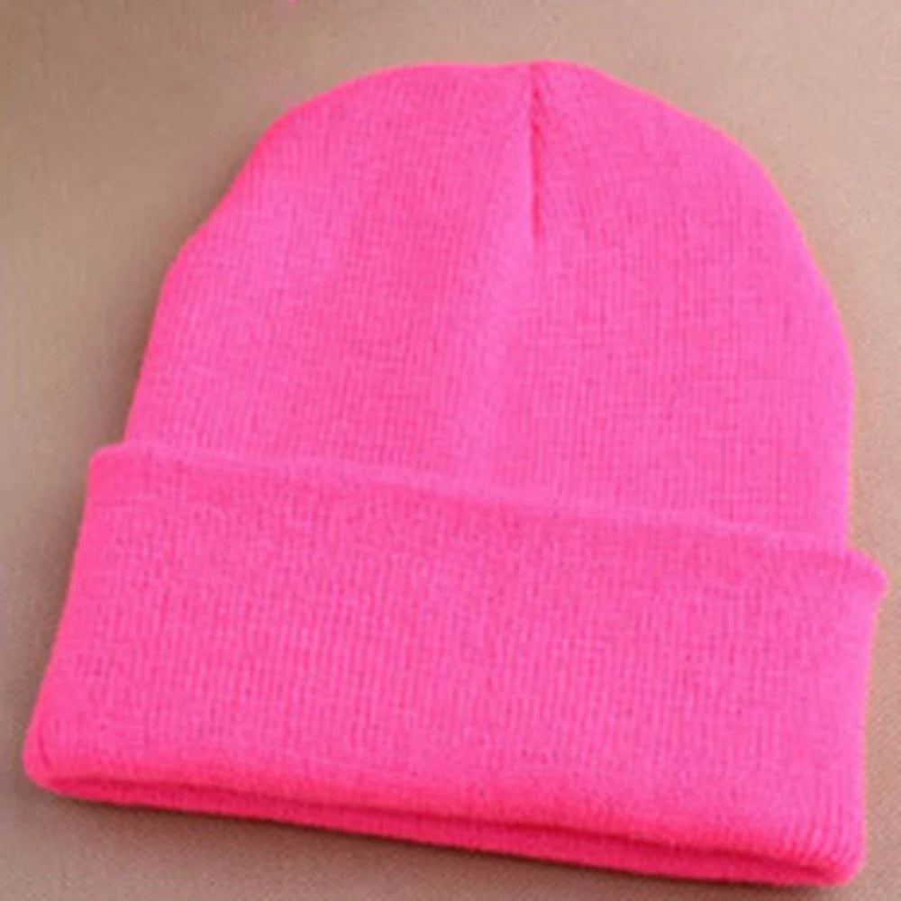 Fashion 19 Colors Knitted Neon Women Beanie Girls Autumn Casual Elastic Cap Women's Warm Winter Hats Unisex Gorros Hombres