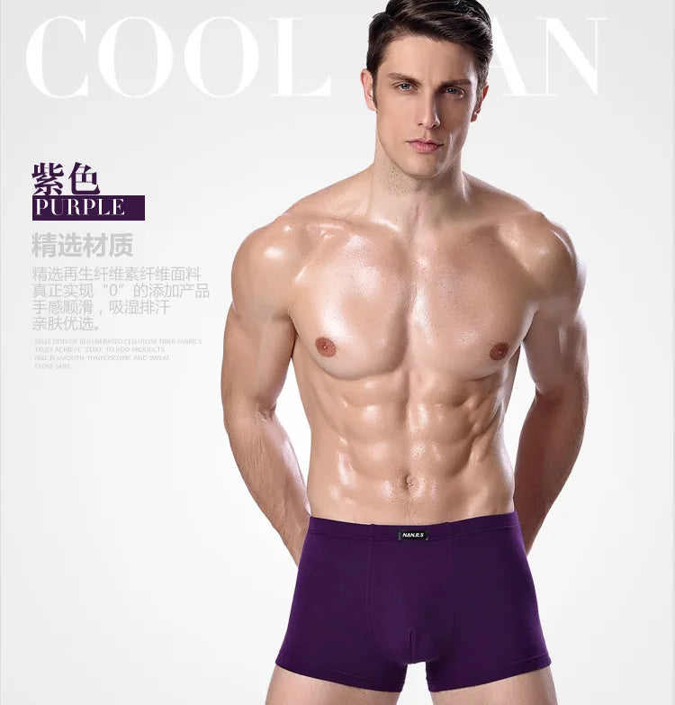 Men's Underwear Boxer Shorts Bamboo Fiber Solid Color Male Pants Breathable Underpants Boxer For Men Pantalones Para Hombres New