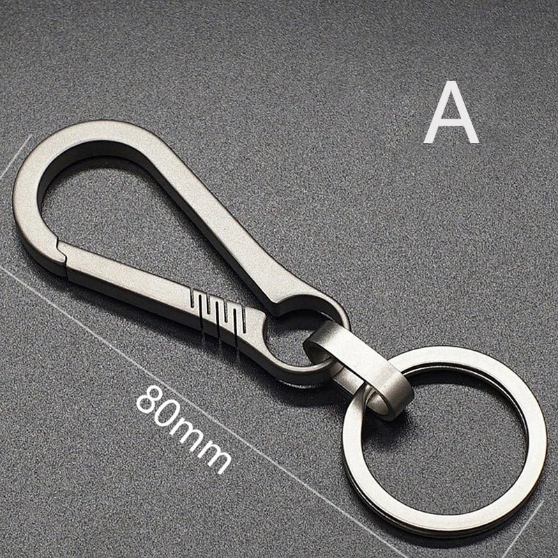 Titanium Buckles EDC Outdoor Tool Titanium Alloy Keychain Tiranium Buckle Key Ring Car Accessories Keychain Pendant Gift for Man