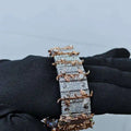 Stunning Shine Mechanical Moissanite Diamond Watch Fully Iced Face Sapphire Crystal Square Case Stainless Steel Band 5BAR Water
