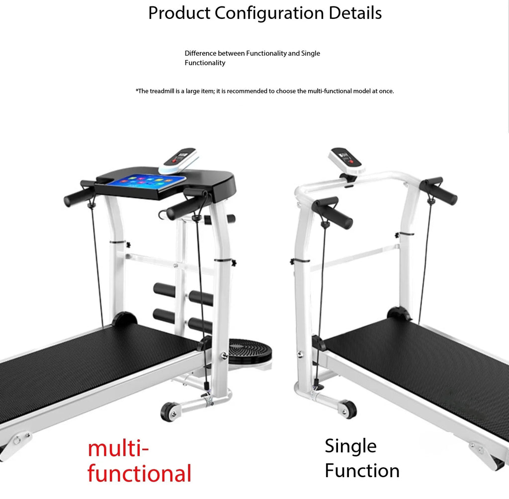 Small Folding Mechanical Steel Treadmill Exercise Portable Manual Incline Treadmill Machine for Home Office Small Spaces