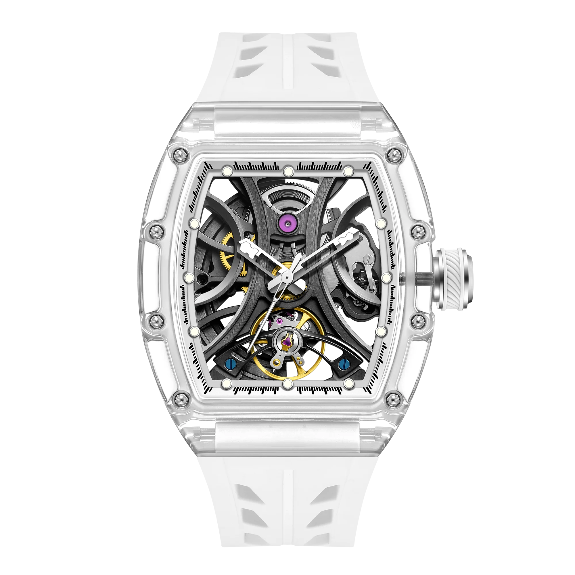 CHANCE 9-195G-11Tourbillon Automatic Watch - Luxury K9 Glass Hollowed-Out Dial Mechanical Men's Watch Wholesale & Customization