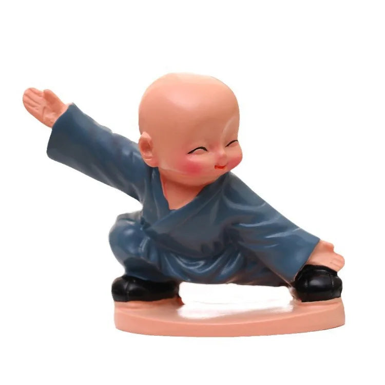 Kung Fu Four Small Monk Ornaments Epoxy Resin Artistic Car Accessories Cute Creative Doll Jewelry Decoration