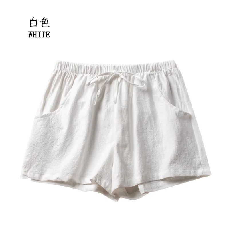 Casual Linen Shorts, Woman Gym Shorts, Big Size Loose Short Pants, High Waist Dance Hotpants, Micro Summer Bottoms for Girls