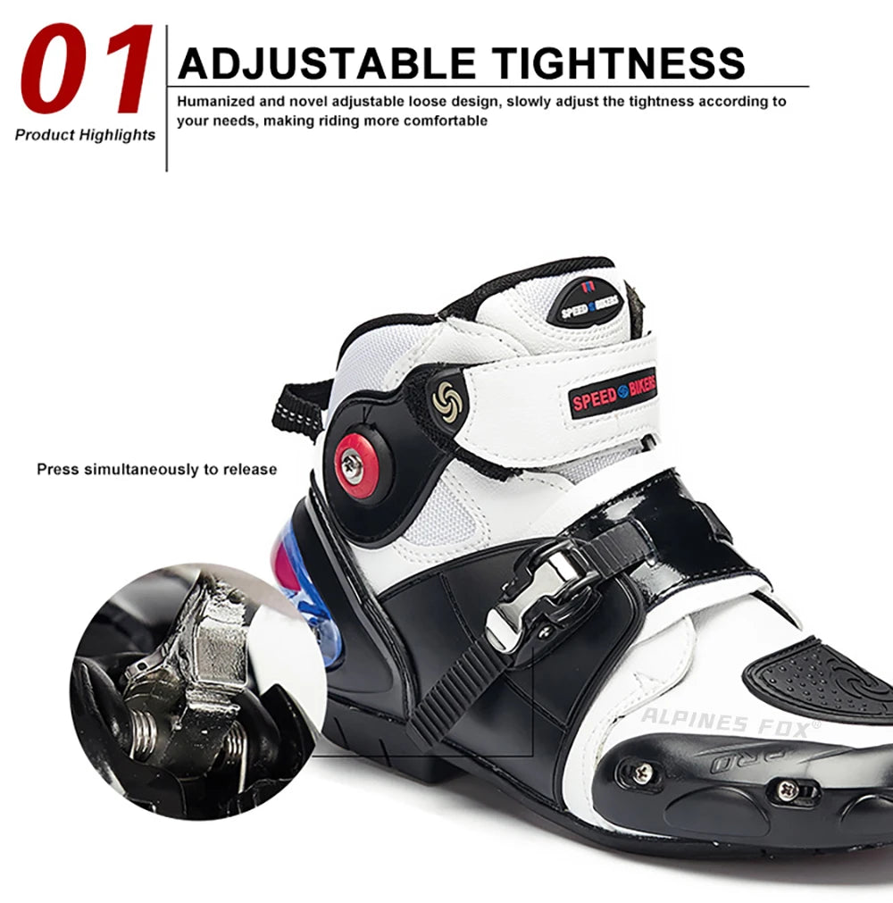 Professional Motorbike Motorcycle Shoes Motocross Racing Boots Waterproof Biker Sports Protect Ankle Moto Rider Cycling Shoes