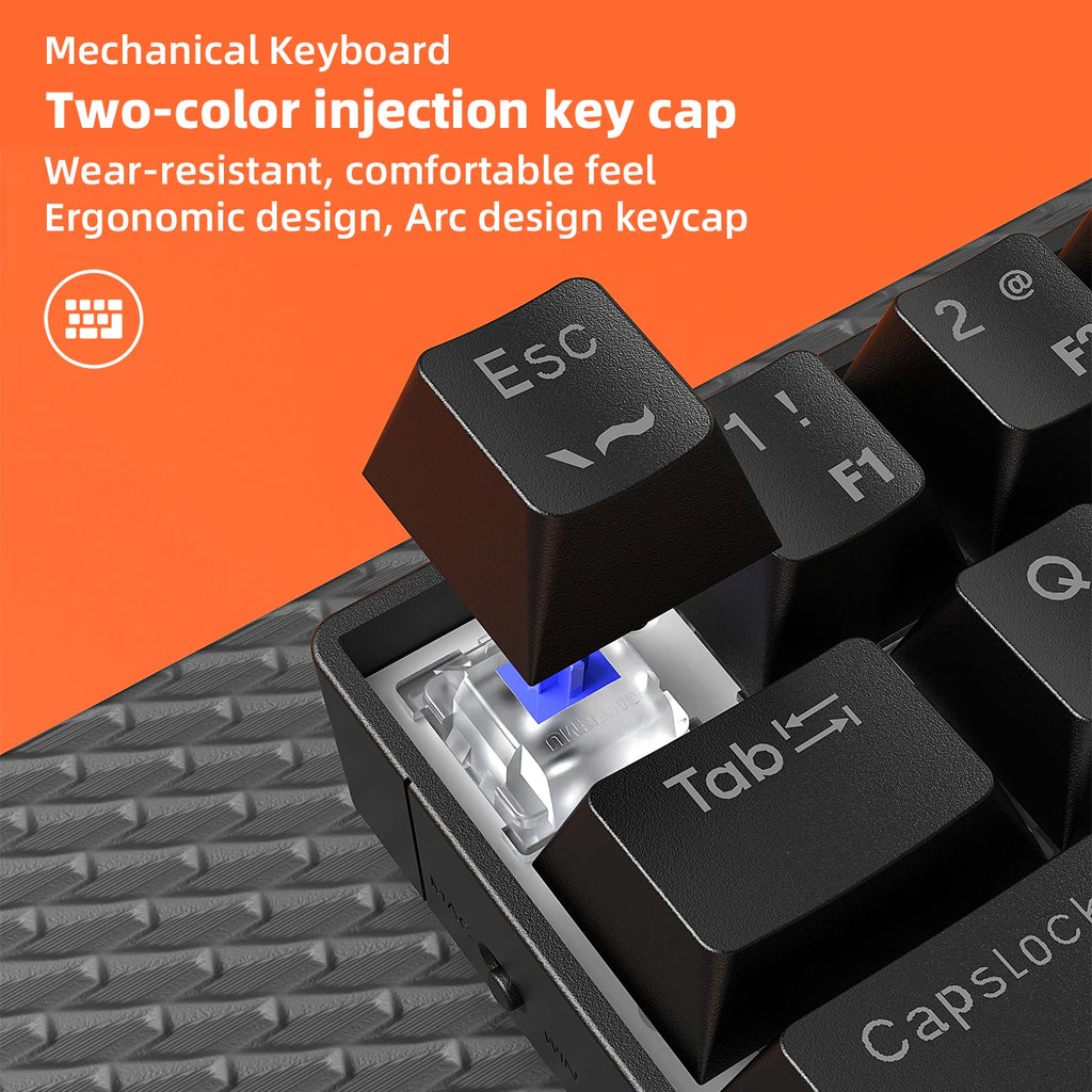 TMICE 61 Keys 60 Percent Wired Mechanical Keyboard 60% RGB Gaming Keyboard for Computer PC Keyboard with Backlit