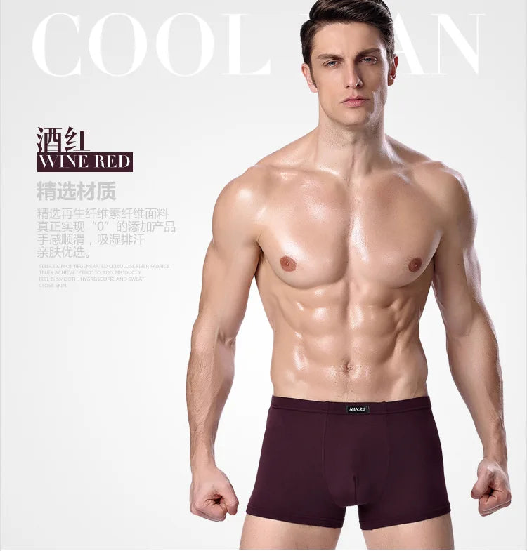 Men's Underwear Boxer Shorts Bamboo Fiber Solid Color Male Pants Breathable Underpants Boxer For Men Pantalones Para Hombres New