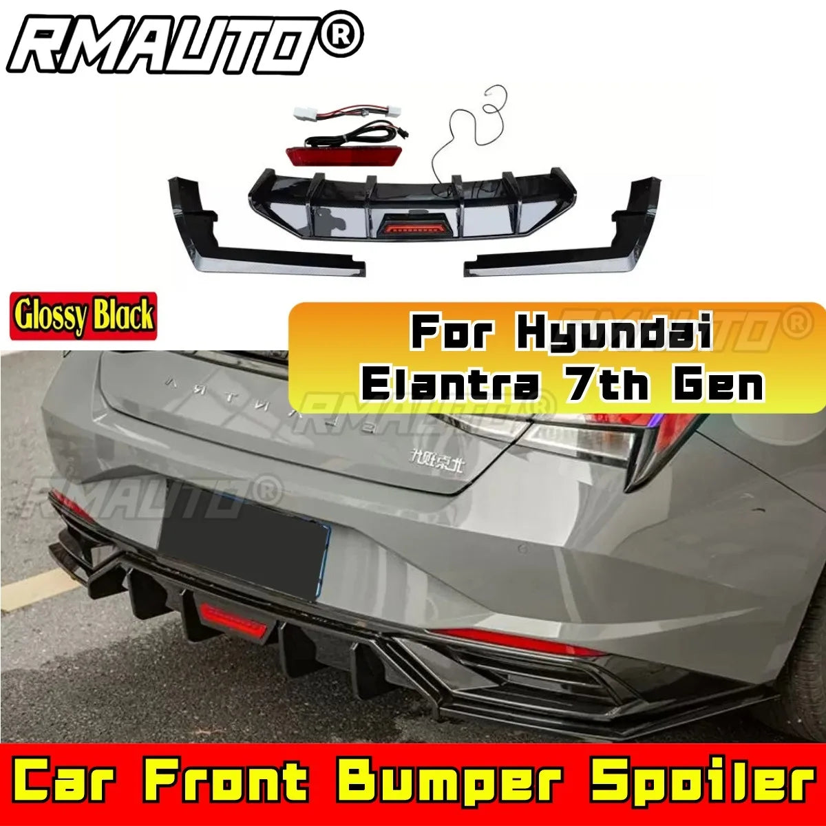 For Hyundai Elantra 7th Gen Rear Trunk Spoiler Wing Rear Roof Spoiler Roof Wing Body Kit Car Accessories