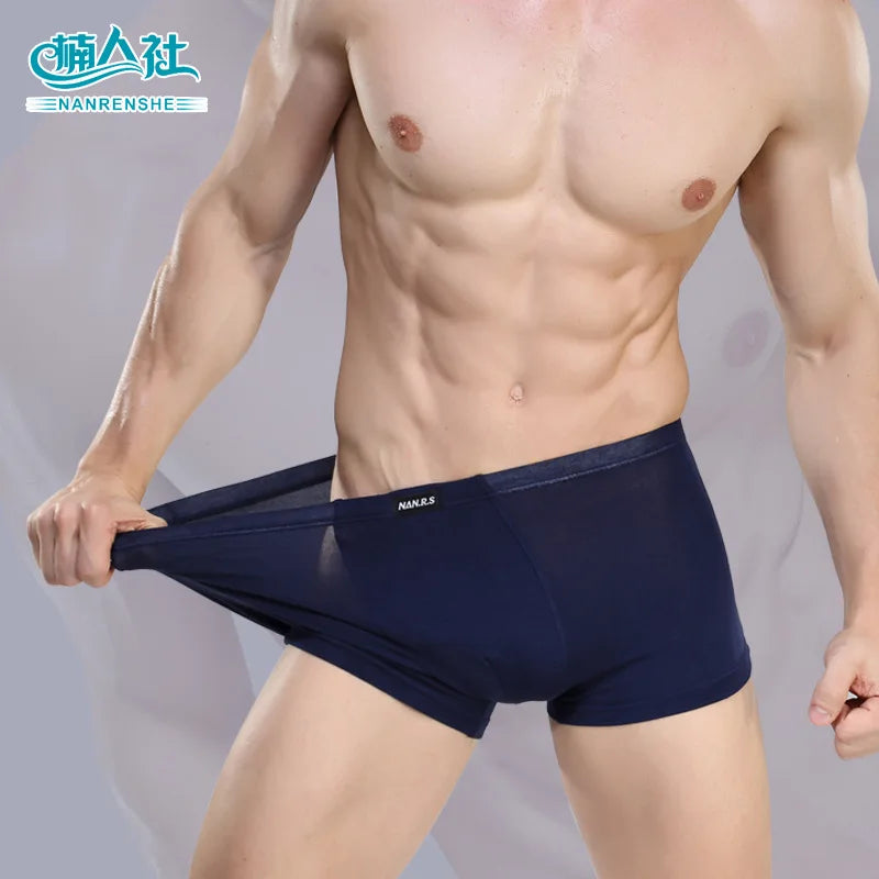 Men's Underwear Boxer Shorts Bamboo Fiber Solid Color Male Pants Breathable Underpants Boxer For Men Pantalones Para Hombres New