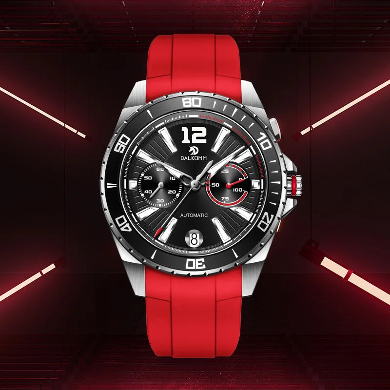 High Quality Men's Automatic Diver Watch Quartz Mechanic with Stainless Steel and Leather/Rubber Bands Relogio Masculino