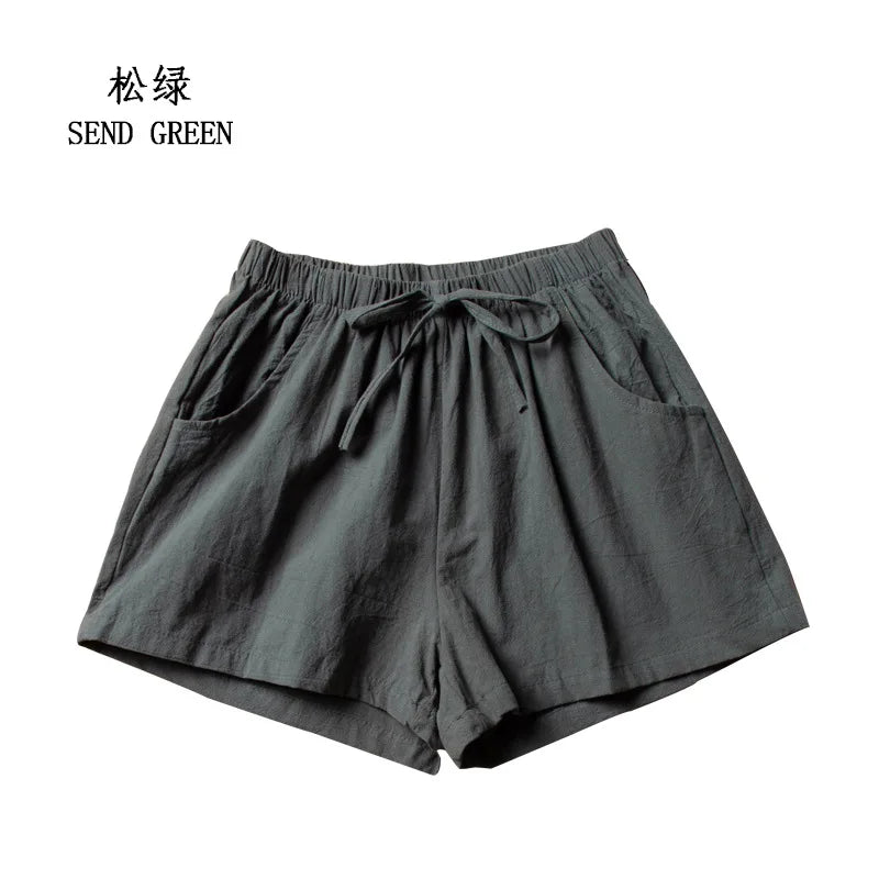 Casual Linen Shorts, Woman Gym Shorts, Big Size Loose Short Pants, High Waist Dance Hotpants, Micro Summer Bottoms for Girls