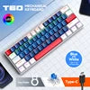 Full Keys Hotswappable Russian Layout Mechanical Keyboard Gaming Customized OEM Keyboard 63keys TKL Wired Keyboard for PC Laptop