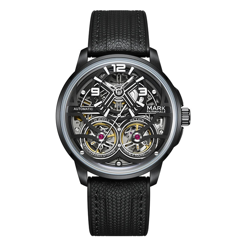 Mark Fairwhale Cross Border Exclusive Fully Skeleton Mechanical Men's Watch Alloy Case Luminous Auto Mechanical Watch