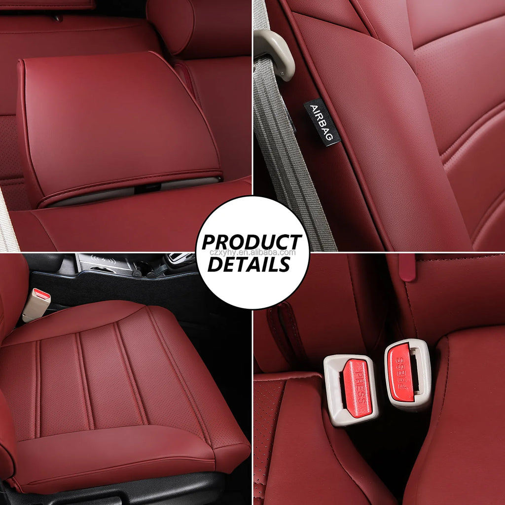 Luxury Sports Leather Car Seat Covers for 2015-2016 for CRV-Customizable Front & Rear All-Season 12-Piece Set
