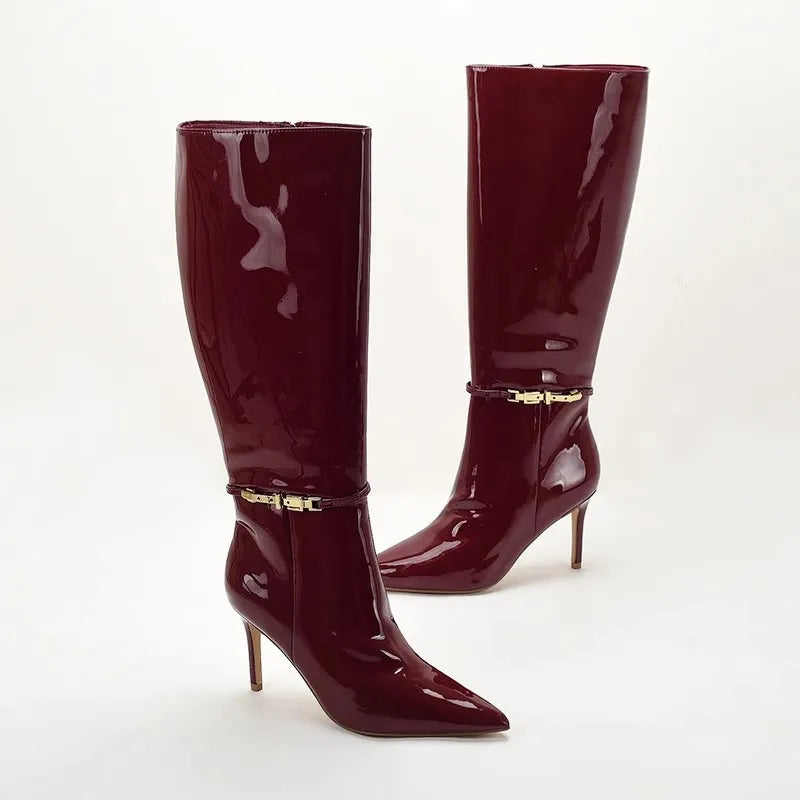 Women's Autumn and Winter Long Boots, European and American Plus Size  Motorcycle Boots, Women's Shoes