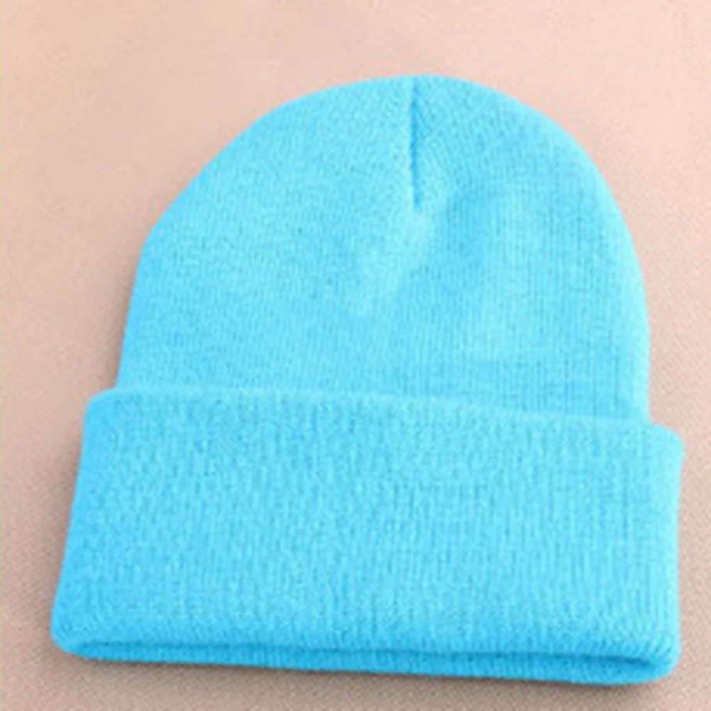 Fashion 19 Colors Knitted Neon Women Beanie Girls Autumn Casual Elastic Cap Women's Warm Winter Hats Unisex Gorros Hombres