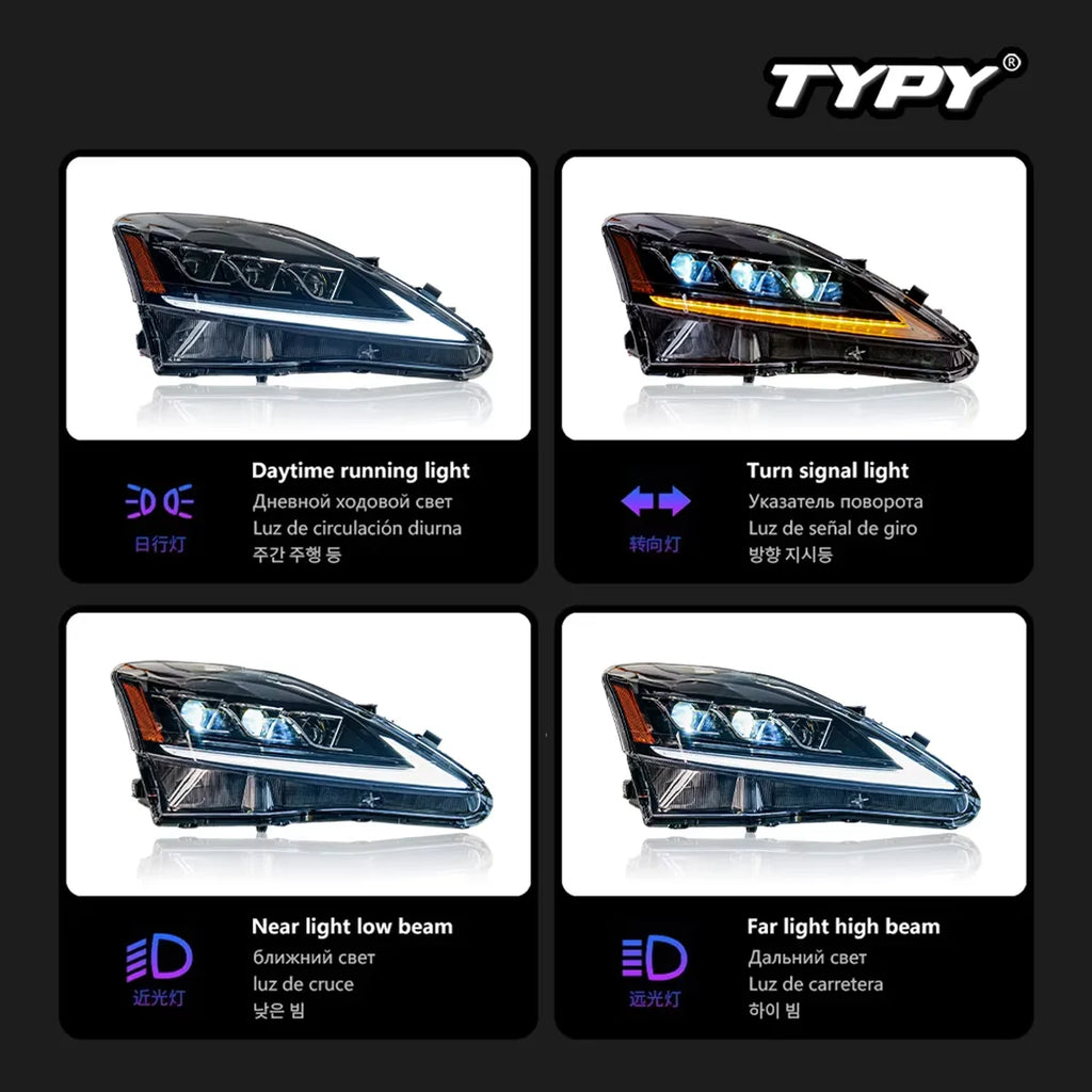 Car Accessories LED Headlights for Lexus IS250/ IS250C IS350 IS350C IS220d 2006-2012  ISF 2008-2014 Turn Signal