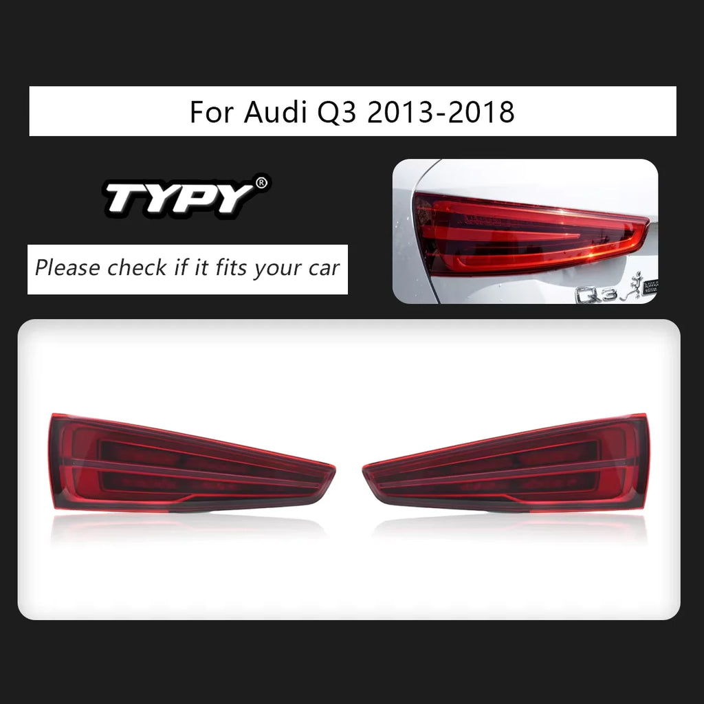 TYPY Car Tail Lights for Audi Q3 2013-2018 LED Car Tail Lamps Daytime Running Lights Dynamic Turn Signals Car Accessories