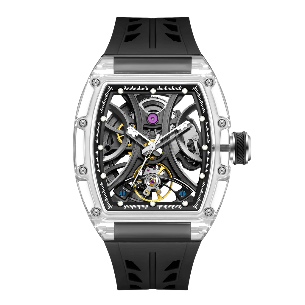 CHANCE 9-195G-11Tourbillon Automatic Watch - Luxury K9 Glass Hollowed-Out Dial Mechanical Men's Watch Wholesale & Customization