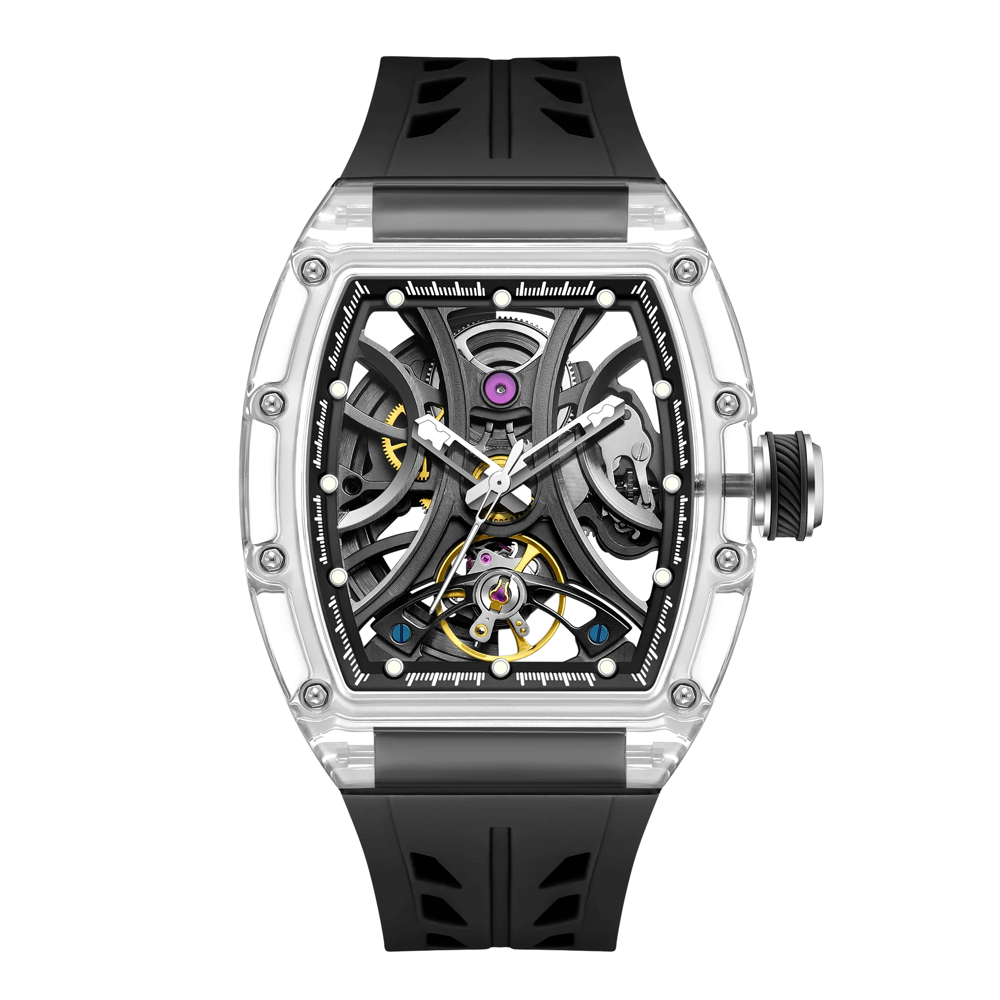 CHANCE 9-195G-11Tourbillon Automatic Watch - Luxury K9 Glass Hollowed-Out Dial Mechanical Men's Watch Wholesale & Customization