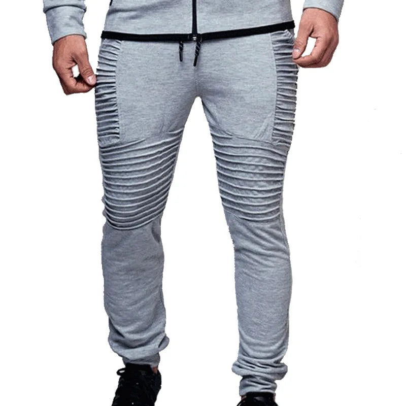 Autumn Winter Pants Men Stripe Design Casual Slim Joggers Men Solid Full Length Sweatpants Men Hip Hop Streetwear Men Trousers