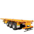 BAIPING 40 ft 25-30 Tons Steel Drop Deck Flat Transport Three Axle Semi Trailer with Front Gear for Sale