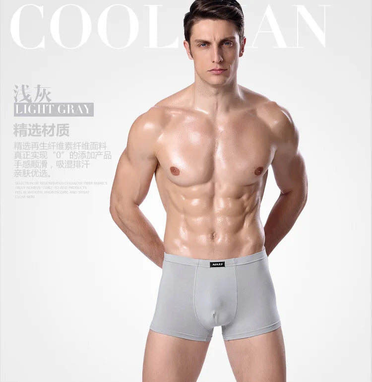 Men's Underwear Boxer Shorts Bamboo Fiber Solid Color Male Pants Breathable Underpants Boxer For Men Pantalones Para Hombres New