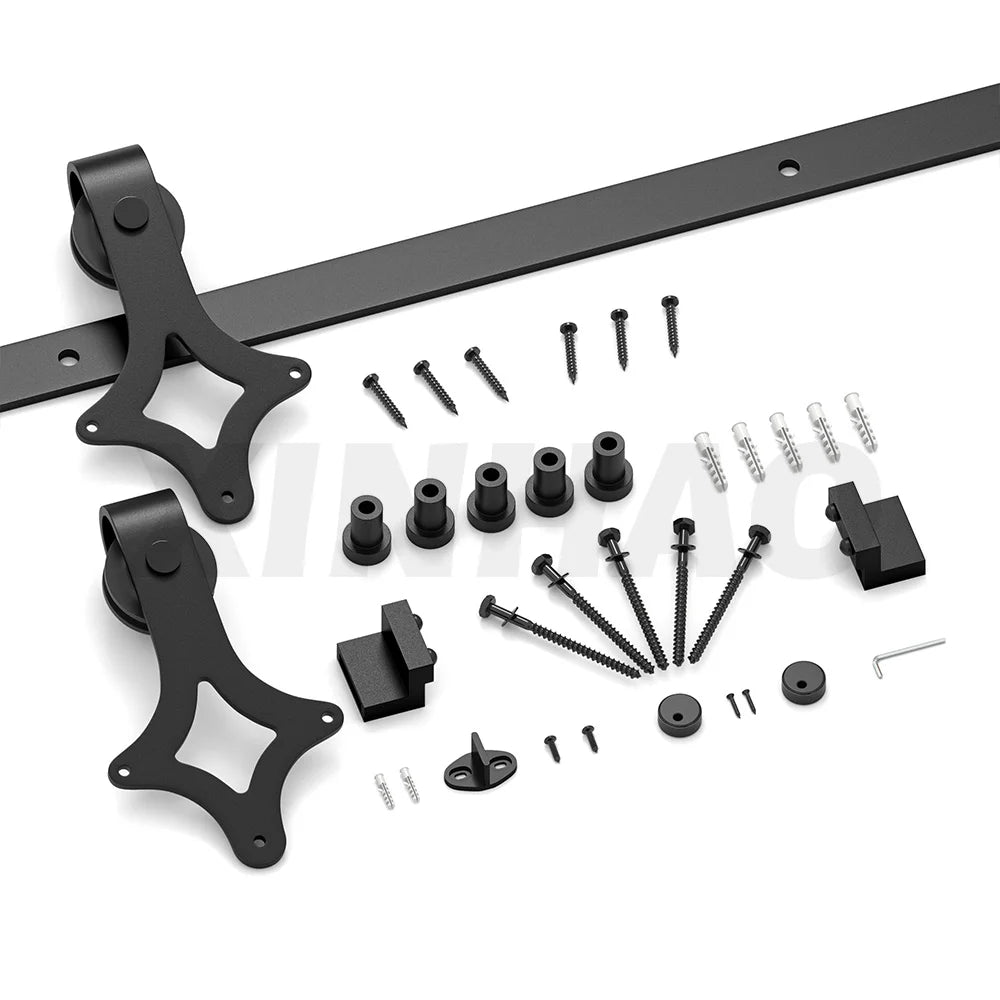 SKYSEN 6.6FT/2M Single Door Sliding Barn Door Hardware Kit Mechanism for Single Wood Doors