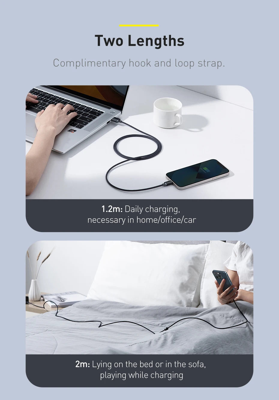 Baseus USB Cable For iPhone 14 13 12 Pro Max X XR XS 8 7 6s 6 iPad Fast Data Charging Charger USB Wire Cord Mobile Phone Cables