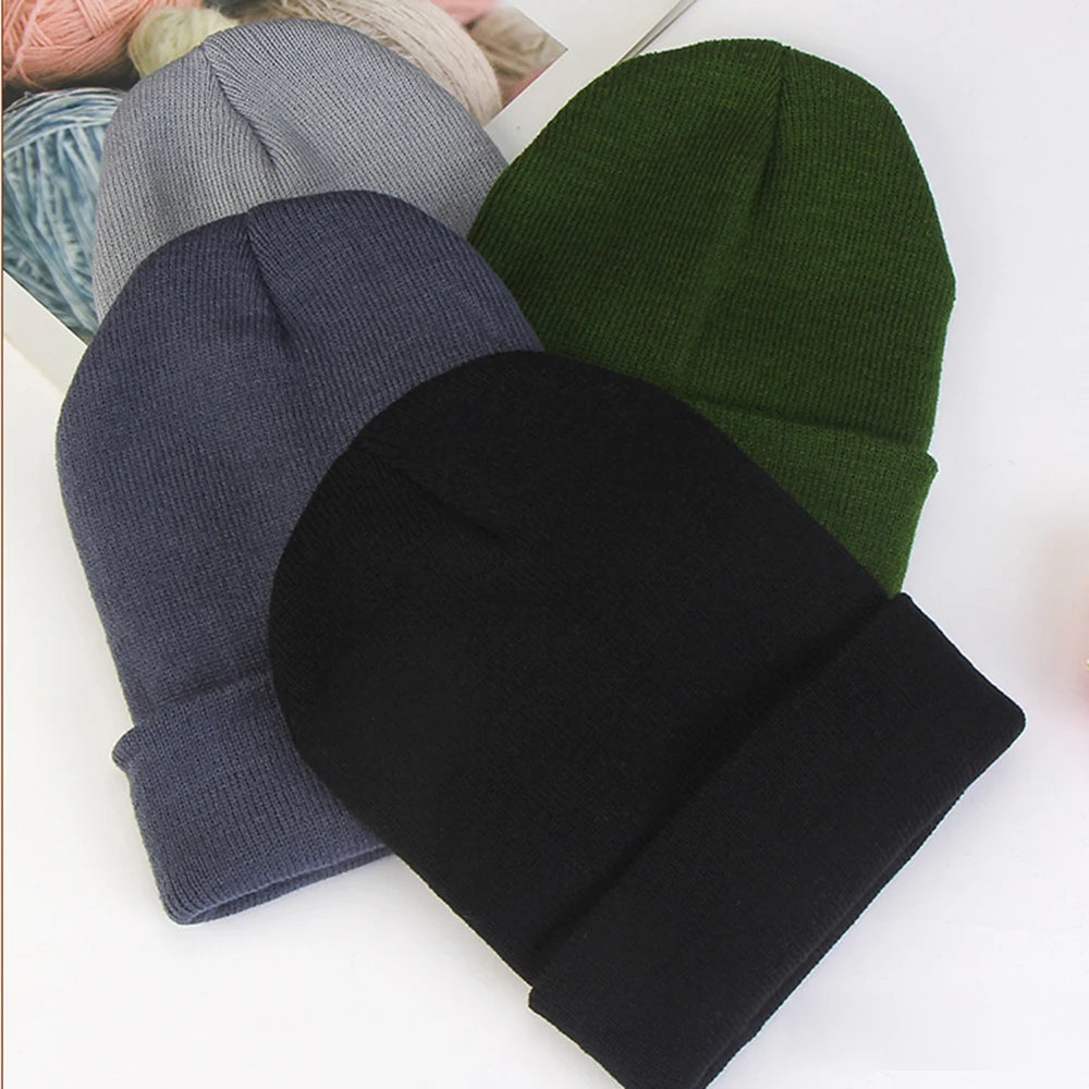 Fashion 19 Colors Knitted Neon Women Beanie Girls Autumn Casual Elastic Cap Women's Warm Winter Hats Unisex Gorros Hombres