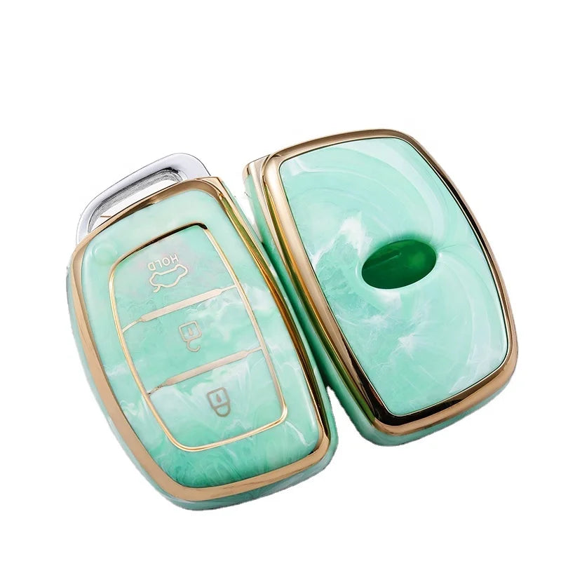 Jade TPU Car Accessories Key case Cover with Keychain for Hyundai Elantra GT Ioniq Sonata Tucson Class Car Key Holder