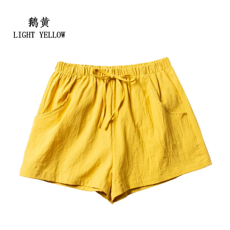 Casual Linen Shorts, Woman Gym Shorts, Big Size Loose Short Pants, High Waist Dance Hotpants, Micro Summer Bottoms for Girls