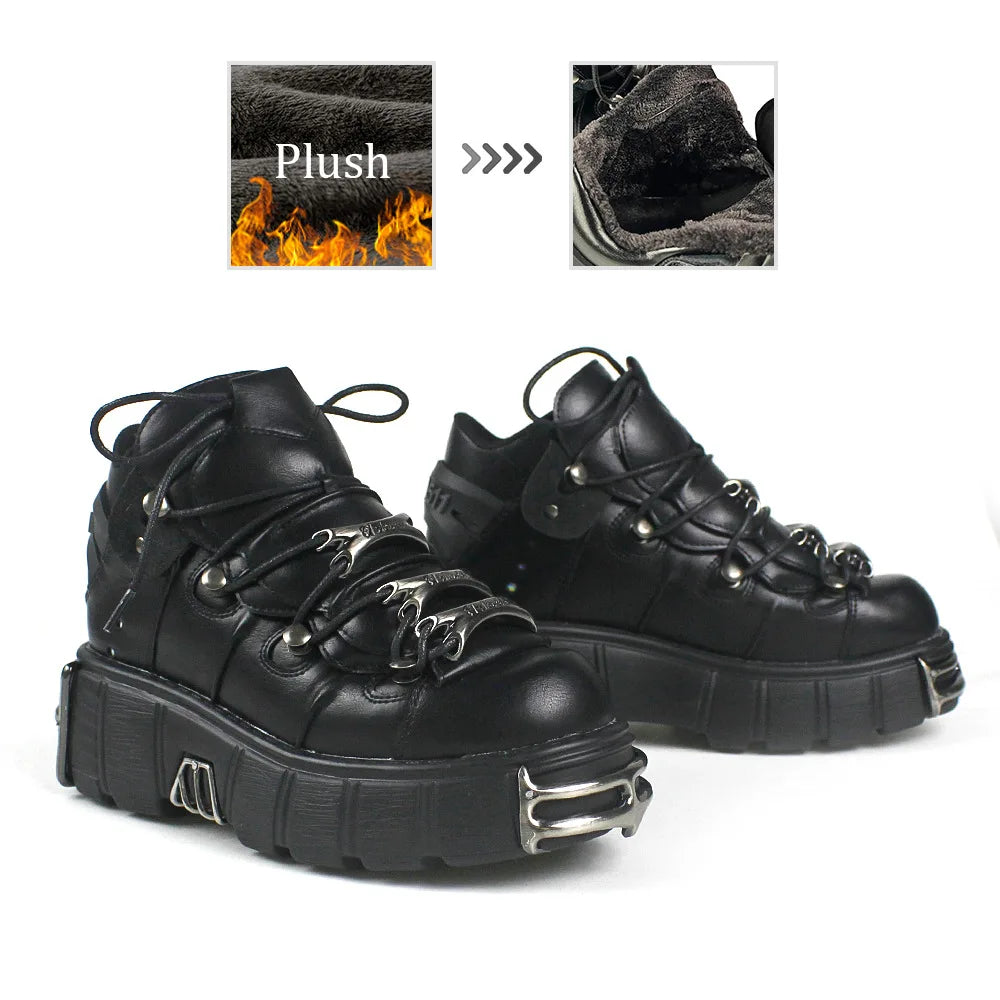 2026 Autumn/Winter New Men's Women's Shoes Heavy Metal  Punk Shoes High-quality Motorcycle Shoes